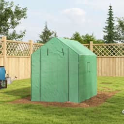 Outdoor Walk-In Greenhouse with 3 Tier Shelves with Reinforced Pe Cover, Green