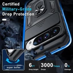 Case For Google Pixel 9 Pro XL 9 Pro 9 8A 8 Pro 7A Slide Camera Lens Military Ring Magnetic Kickstand Grade Bumpers Armor Covers