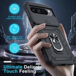 Case For Google Pixel 9 Pro XL 9 Pro 9 8A 8 Pro 7A Slide Camera Lens Military Ring Magnetic Kickstand Grade Bumpers Armor Covers