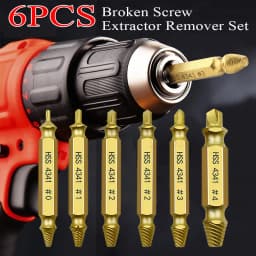 6Pcs/Set Damaged Screw Extractor Easy Out Kit Bolt Stud Remover Drills Tools with Case