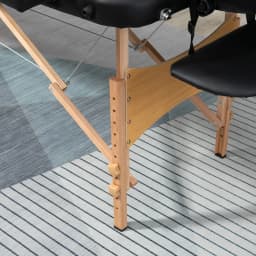 HOMCOM Wooden Folding Spa Beauty Massage Table w/ 2 Sections, Carry Bag