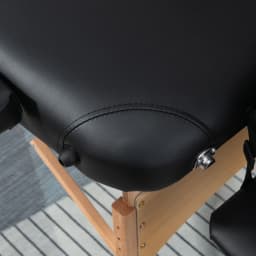HOMCOM Wooden Folding Spa Beauty Massage Table w/ 2 Sections, Carry Bag