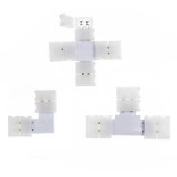 5/10/20pcs LED Strip Connector 2PIN 3PIN 4PIN 5PIN L / T / X Shape 8/10/12mm Free Soldering for 5050 RGB RGBW WS2812 LED Strip