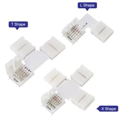 5/10/20pcs LED Strip Connector 2PIN 3PIN 4PIN 5PIN L / T / X Shape 8/10/12mm Free Soldering for 5050 RGB RGBW WS2812 LED Strip