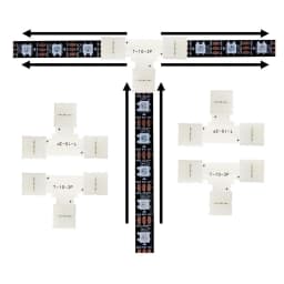 5/10/20pcs LED Strip Connector 2PIN 3PIN 4PIN 5PIN L / T / X Shape 8/10/12mm Free Soldering for 5050 RGB RGBW WS2812 LED Strip