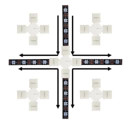 5/10/20pcs LED Strip Connector 2PIN 3PIN 4PIN 5PIN L / T / X Shape 8/10/12mm Free Soldering for 5050 RGB RGBW WS2812 LED Strip