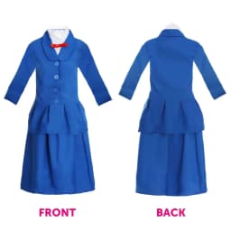 Girls Magical Nanny Costume - Easy button up Jacket with attached Blouse & Red Bow Tie - Mary Inspired World Book Day Outfit