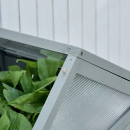 80X47X138Cm Wooden Cold Frame Greenhouse for Plants Pc Board Outdoor Grey