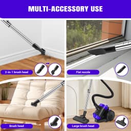 DayPlus Basics Cylinder Bagless Vacuum Cleaner with HEPA filter for Hardfloor, Carpet & Car, Compact & Lightweight, 3800W, 1.5L