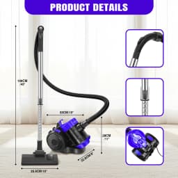 DayPlus Basics Cylinder Bagless Vacuum Cleaner with HEPA filter for Hardfloor, Carpet & Car, Compact & Lightweight, 3800W, 1.5L