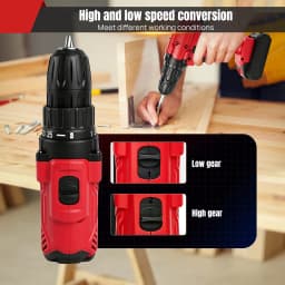 21V Cordless Drill,45Nm Electric Screwdriver Set with 29PCS Accessories, 2 Variable Speed for Home DIY Project Kit
