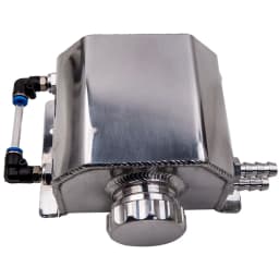 Universal 1L Aluminum Car Engine Oil Catch Can Reservoir Tank 1000ml Silver New