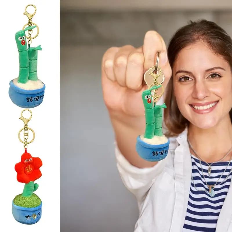 Plush Tree Keychain Soft Cute Floral Keychain Creative Fortune Potted Plant Doll Bag Pendant Symbol Of Wealth For Workplace
