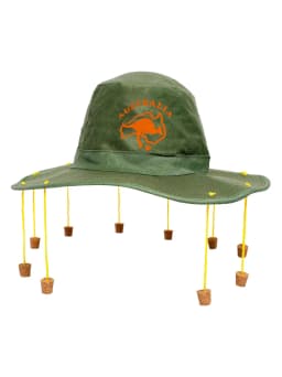 Australian Cork Hat With Kangaroo Print Fancy Dress Accessory Australia Day Crocodile Hunter Man