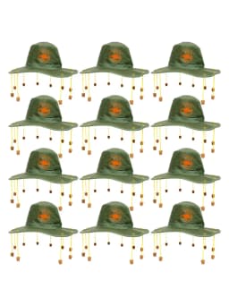 Australian Cork Hat With Kangaroo Print Fancy Dress Accessory Australia Day Crocodile Hunter Man