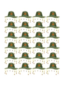 Australian Cork Hat With Kangaroo Print Fancy Dress Accessory Australia Day Crocodile Hunter Man