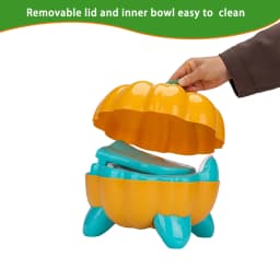 Pumpkin Shaped Training Toilet Seat with Splash Guard for Baby Potty | Lightweight and Portable Training Seat for Potty