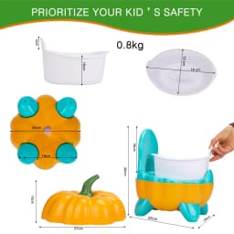 Pumpkin Shaped Training Toilet Seat with Splash Guard for Baby Potty | Lightweight and Portable Training Seat for Potty
