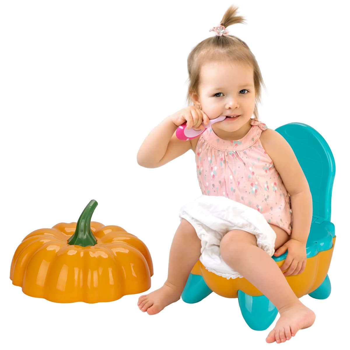 Pumpkin Shaped Training Toilet Seat with Splash Guard for Baby Potty | Lightweight and Portable Training Seat for Potty