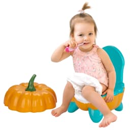 Pumpkin Shaped Training Toilet Seat with Splash Guard for Baby Potty | Lightweight and Portable Training Seat for Potty
