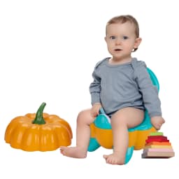 Pumpkin Shaped Training Toilet Seat with Splash Guard for Baby Potty | Lightweight and Portable Training Seat for Potty