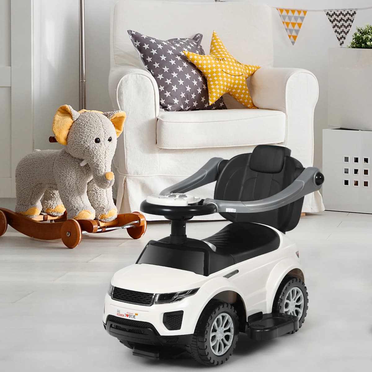 DORTALA 3 in 1 Baby Ride on Push Car Toy Kids Stroller Sliding Walking Car with Horn