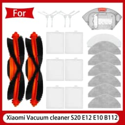 For Xiaomi Vacuum Cleaner S20 E12 E10 B112 Sweeping Robot Vacuum Cleaner Main Brush Side Brush Mop Cloth HEPA Filter Spare Parts