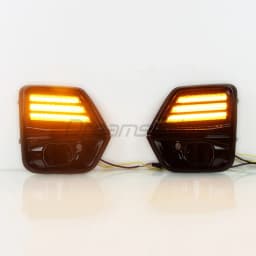 Pair LED DRL for Chevy Chevrolet Colorado 2023 2024 Daytime Running Light Fog Lamp with Dynamic Turn Signal Driving Front Bumper