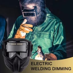 Large View Welding Helmet Anti-Glare Welding Masque Auto Darkening Large View Breathable Face Shield Heat-Insulating Full Cover