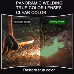 Large View Welding Helmet Anti-Glare Welding Masque Auto Darkening Large View Breathable Face Shield Heat-Insulating Full Cover