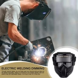 Large View Welding Helmet Anti-Glare Welding Masque Auto Darkening Large View Breathable Face Shield Heat-Insulating Full Cover