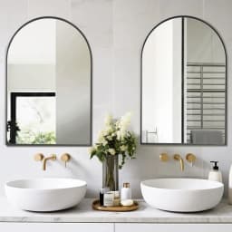 【Lifeideas】Arched Wall Mirror for Bathroom,Mirrors for Wall,Vanity Mirror for Bedroom, Entryway, Living Room, Metal Frame