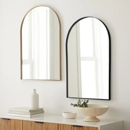 【Lifeideas】Arched Wall Mirror for Bathroom,Mirrors for Wall,Vanity Mirror for Bedroom, Entryway, Living Room, Metal Frame
