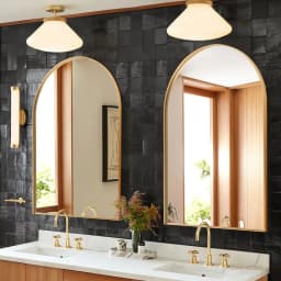 【Lifeideas】Arched Wall Mirror for Bathroom,Mirrors for Wall,Vanity Mirror for Bedroom, Entryway, Living Room, Metal Frame