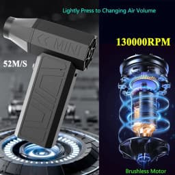 130,000RPM Air Blower Turbo Super Jet Fan USB Electric Power Handheld Mini Dust Cleaner 3High Speed Duster Gun Cleaning Tool
