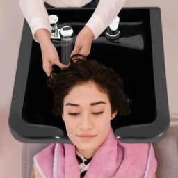 Salon Shampoo Wash Basin ABS Plastic Black Shampoo Basin Hairdressing Equipment Beauty Salon Wall Mount Suitable for Hair Salon