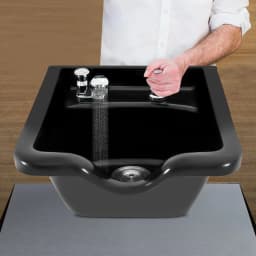 Salon Shampoo Wash Basin ABS Plastic Black Shampoo Basin Hairdressing Equipment Beauty Salon Wall Mount Suitable for Hair Salon