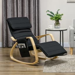 HOMCOM Rocking Chair Recliner Armchair with Adjustable Footrest
