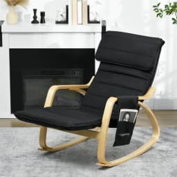 HOMCOM Rocking Chair Recliner Armchair with Adjustable Footrest