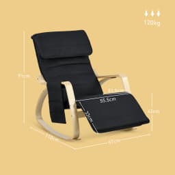 HOMCOM Rocking Chair Recliner Armchair with Adjustable Footrest