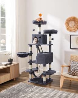Feandrea Cat Tree, 168 cm Large Cat Tower with 13 Scratching Posts,Multi-Level Plush Cat Condo for Indoor Cats