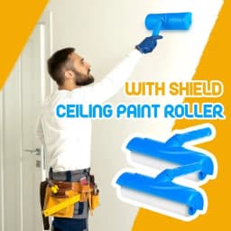 1pc Ceiling Paint Roller 10inch Ceiling Repair Roller Adjustable Handle Painting Roller No-Drip ceiling roller brush With Shield