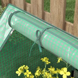 Raised Garden Bed with Greenhouse, Planter Box with Cover, Green and Dark Grey