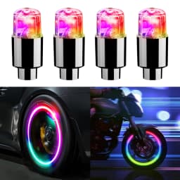 4Pcs LED Wheel Tire Air Valve Stem Caps Neon Light For Motor Bike Car Bicycle