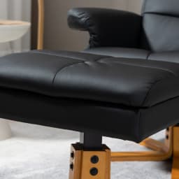 HOMCOM Recliner Chair and Footstool PU Leather Wooden Base