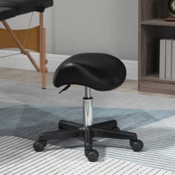 HOMCOM Saddle Stool Adjustable Rolling Salon Chair for Massage Spa Beauty