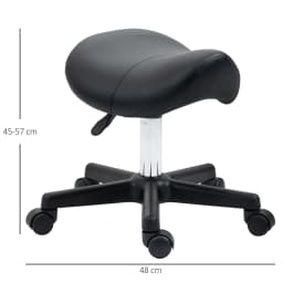 HOMCOM Saddle Stool Adjustable Rolling Salon Chair for Massage Spa Beauty