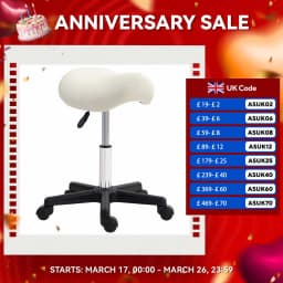 HOMCOM Saddle Stool Adjustable Rolling Salon Chair for Massage Spa Beauty