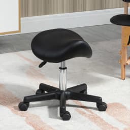 HOMCOM Saddle Stool Adjustable Rolling Salon Chair for Massage Spa Beauty