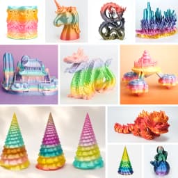 ESUN Rainbow Silk PLA Filament 1.75mm Rainbow Silk Filament for 3D Printer 1KG Printing Material Silk 3D Printer Filament